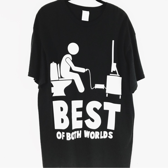 Other - Video Gaming Tee Size XL Black Best Of Both Worlds Cotton Short Sleeve T-Shirt